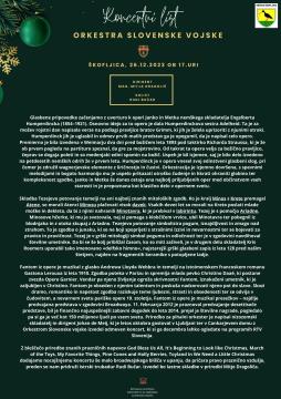 KONCERTNI LIST - ORKESTER SLOVENSKE VOJSKE